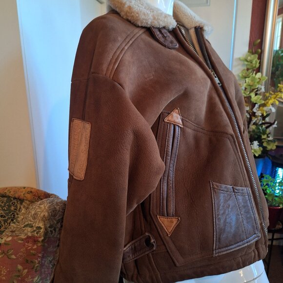 Vintage, Overland Sheepskin Bomber Jacket - Picture 5 of 11